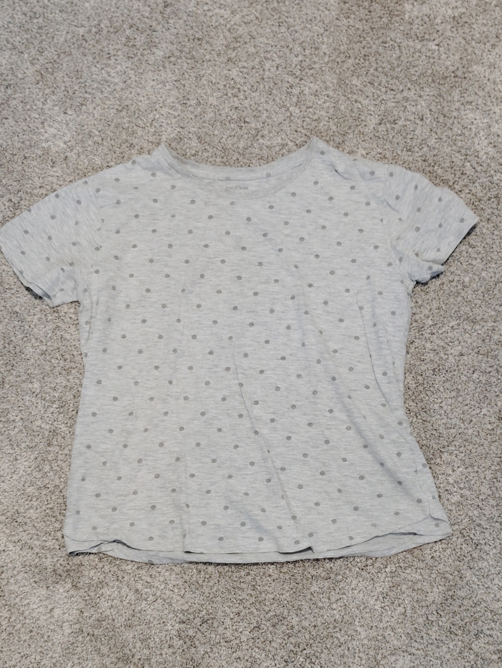 Cotton On Girls' Light Gray Polka Dot Short Sleeve Tee